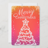 ホワイトクリスマスツリーの写真グリーティングカード 招待状 (正面)