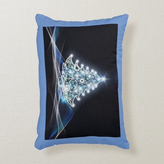 ホワイトクリスマスツリーアクセント枕 アクセントクッション (正面(垂直))