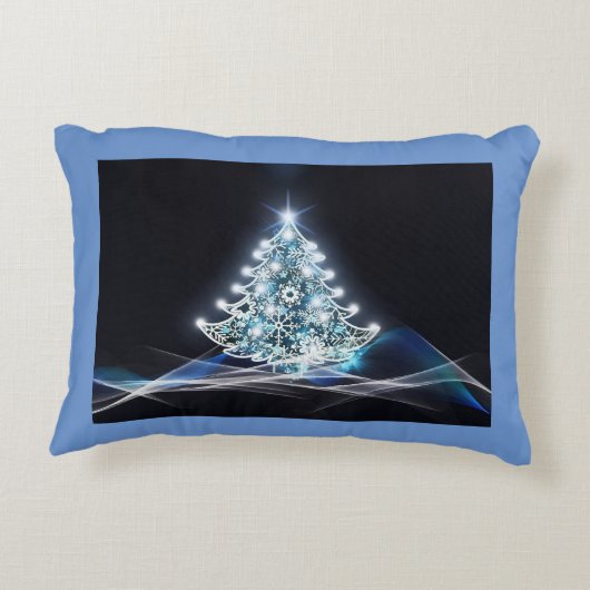 ホワイトクリスマスツリーアクセント枕 アクセントクッション (裏面)