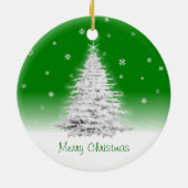 ホワイトクリスマスツリーオングリーンオーナメント セラミックオーナメント (裏面)