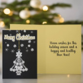 ホワイトクリスマスツリーオーナメントオーバーブラックテンプレート シーズンカード