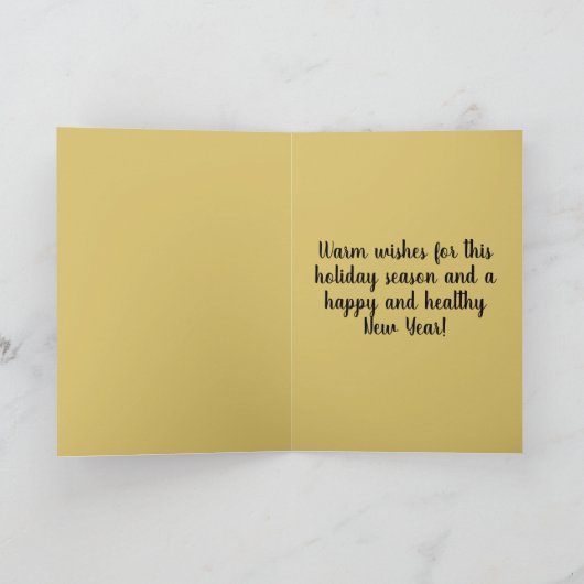 ホワイトクリスマスツリーオーナメントオーバーブラックテンプレート シーズンカード (内部)