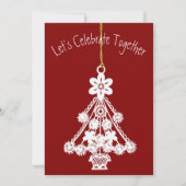 ホワイトクリスマスツリーオーナメント 招待状 (正面)