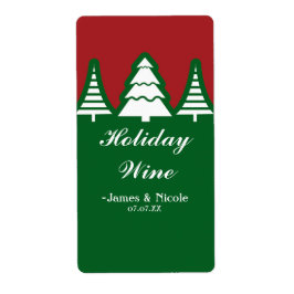 ホワイトクリスマスツリーズホリデーパーティワインラベル ラベル