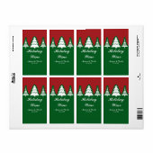 ホワイトクリスマスツリーズホリデーパーティワインラベル ラベル (フルシート)