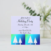 ホワイトクリスマスツリーズホリデーパーティー招待状 招待状 (スタンド正面)