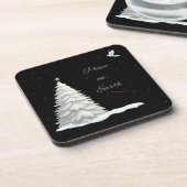 ホワイトクリスマスツリーピースコースター コースター (左側)