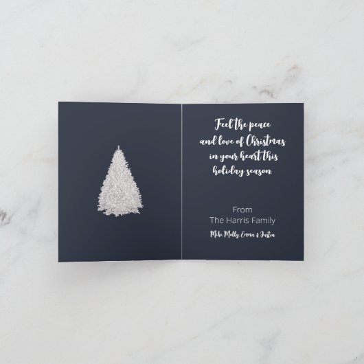 ホワイトクリスマスツリーホリデーカード シーズンカード (内部)