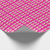 ホワイトクリスマスツリーラッピング紙ホットピンク ラッピングペーパー (角)