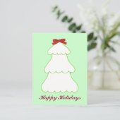 ホワイトクリスマスツリーレッドボウホリデーズはがき シーズンポストカード (スタンド正面)