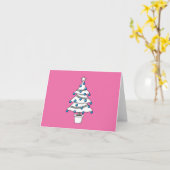 ホワイトクリスマスツリー カード (黄色い花)