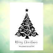 ホワイトクリスマスツリー ビジネス窓飾り ウィンドウサイン (シート3)