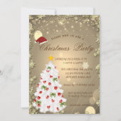 ホワイトクリスマスツリー、星のクリスマス会社のパーティー 招待状 (正面)