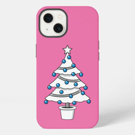 ホワイトクリスマスツリー iPhoneケース (裏面)