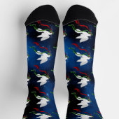 ホワイトクリスマスドーブクルーソックス ソックス (上部)