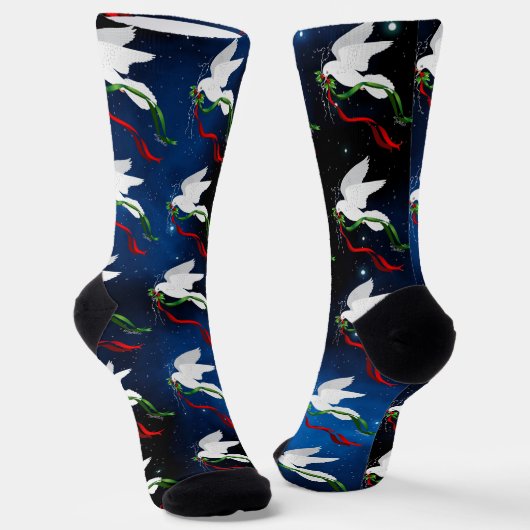 ホワイトクリスマスドーブクルーソックス ソックス (傾斜あり)