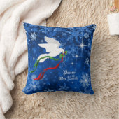 ホワイトクリスマスドーブ装飾用クッション クッション (ブランケット)