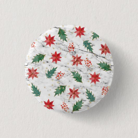 ホワイトクリスマスネイルアート 缶バッジ (正面)