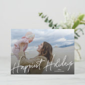 ホワイトクリスマスハッピーホリデーフォト シーズンカード (スタンド正面)