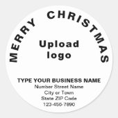 ホワイトクリスマスビジネス丸い形シール ラウンドシール (正面)