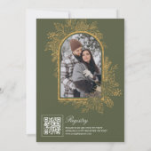 ホワイトクリスマスフローラティーパーティーブライダルシャワー 招待状 (裏面)