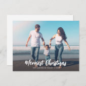 ホワイトクリスマスブラシスクリプトオーバーレイフォトカード ポストカード (正面/裏面)