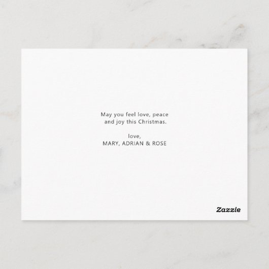 ホワイトクリスマスブラシスクリプトオーバーレイフォトカード ポストカード (裏面)