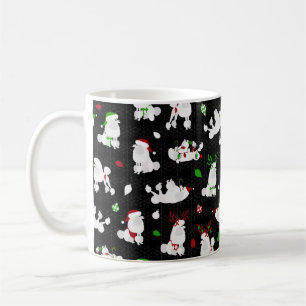 ホワイトクリスマスプードルズブラックコーヒーマグ コーヒーマグカップ