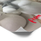 ホワイトクリスマスベアカスタムグリーティング ポスター (角)