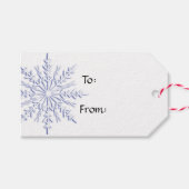 ホワイトクリスマスホリデーにブルースノーフレーク ギフトタグ (正面(横))