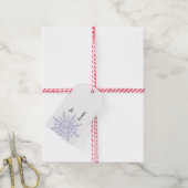 ホワイトクリスマスホリデーにブルースノーフレーク ギフトタグ (より糸付き)