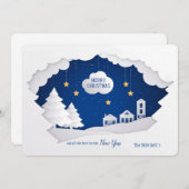 ホワイトクリスマスホリデーカード 招待状 (正面/裏面)