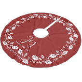 ホワイトクリスマスホリージョイレッド ブラッシュドポリエステルツリースカート (アングル)