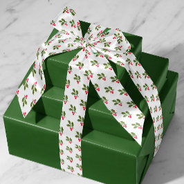ホワイトクリスマスホリーススリグスホリデー サテンリボン