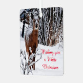 ホワイトクリスマスホワイトテールディアーオーナメント メタルオーナメント (正面左)