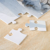 ホワイトクリスマスホースと（鳥）ショウジョウコウカンチョウ農業 ジグソーパズル (側面)