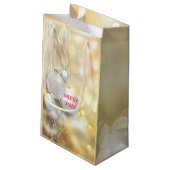 ホワイトクリスマスボールと金ゴールドバブル スモールペーパーバッグ (裏面アングル)