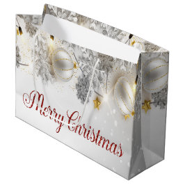 ホワイトクリスマスボール雪片ストリングライト ラージペーパーバッグ