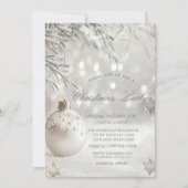 ホワイトクリスマスボール、スノーフレーク会社のパーティー 招待状 (正面)