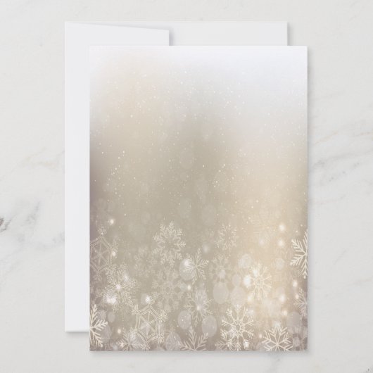 ホワイトクリスマスボール、スノーフレーク会社のパーティー 招待状 (裏面)