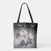 ホワイトクリスマスポインセチアトート トートバッグ (裏面)