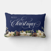 ホワイトクリスマスポインセチア ランバークッション (正面)