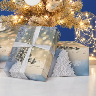 ホワイトクリスマスラッピング紙 ラッピングペーパー