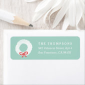 ホワイトクリスマスリース差出人住所ラベル ラベル (インサイチュ)