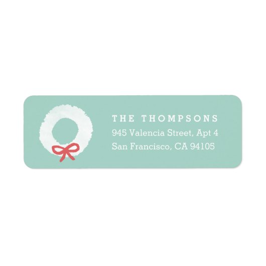 ホワイトクリスマスリース差出人住所ラベル ラベル (正面)
