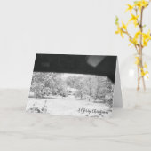 ホワイトクリスマス冬の休日 カード (黄色い花)