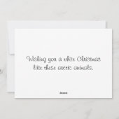 ホワイトクリスマス北極の動物たちのホリデーカード シーズンカード (裏面)