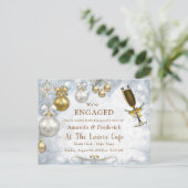 ホワイトクリスマス婚約 インビテーションポストカード (スタンド正面)