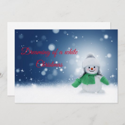 ホワイトクリスマス引用文の夢 シーズンカード (正面/裏面)