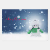 ホワイトクリスマス引用文レッド文字 ラッピングペーパーシート (正面2)